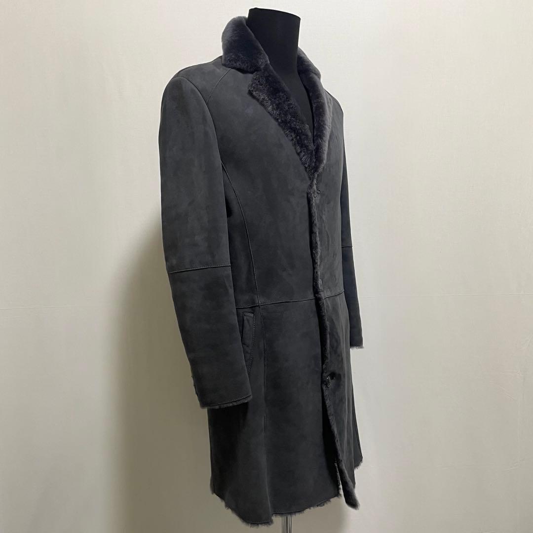 ETRO エトロ ムートン コート ペイズリー裏地 48 羊革 牛革