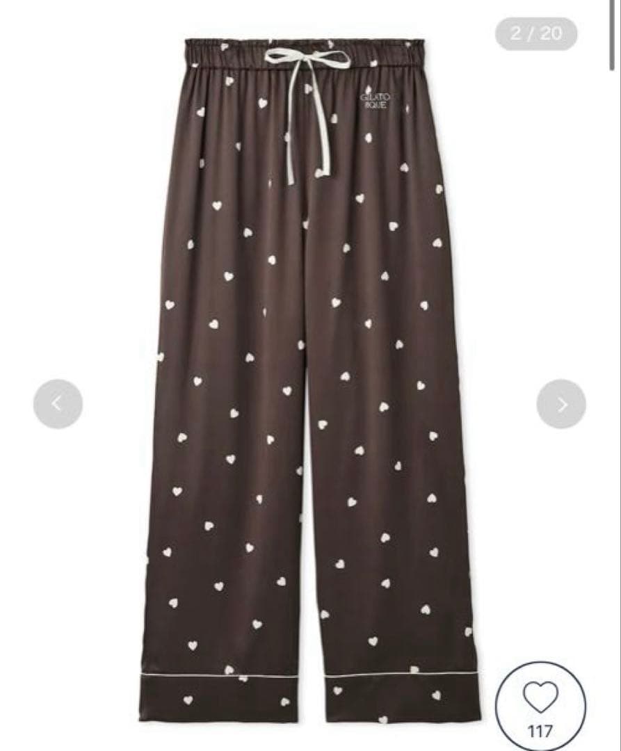 タグ付き新品　ジェラートピケ　2025 バレンタイン　ハート柄サテン　ジェラピケ