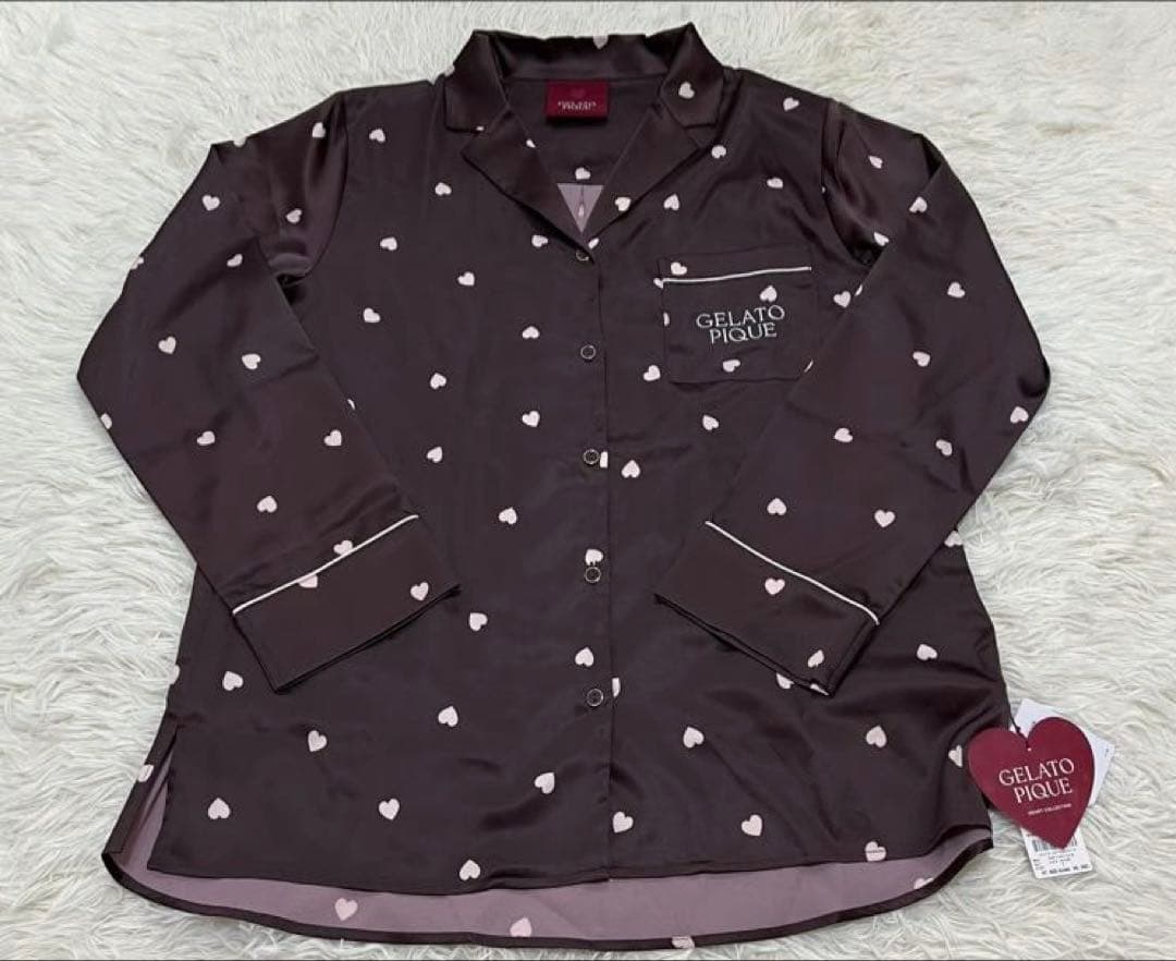 タグ付き新品　ジェラートピケ　2025 バレンタイン　ハート柄サテン　ジェラピケ