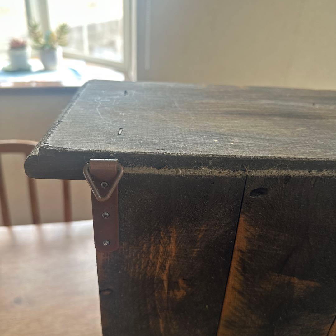 コーハウス購入 木製シェルフダークブラウン 収納付 アンファン アンティーク調