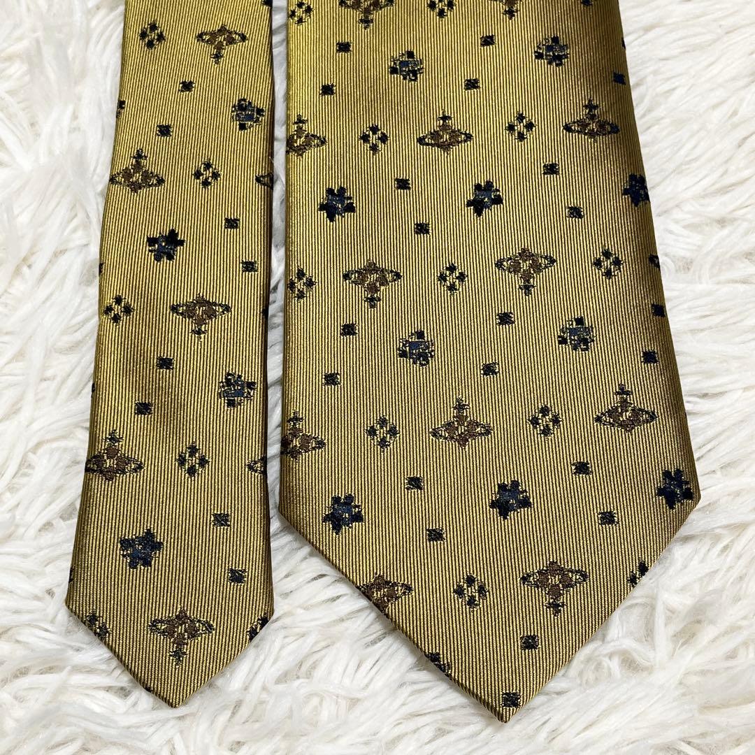 新品✨️ ヴィヴィアンウエストウッド ネクタイ オーブ ゴールド 高級シルク