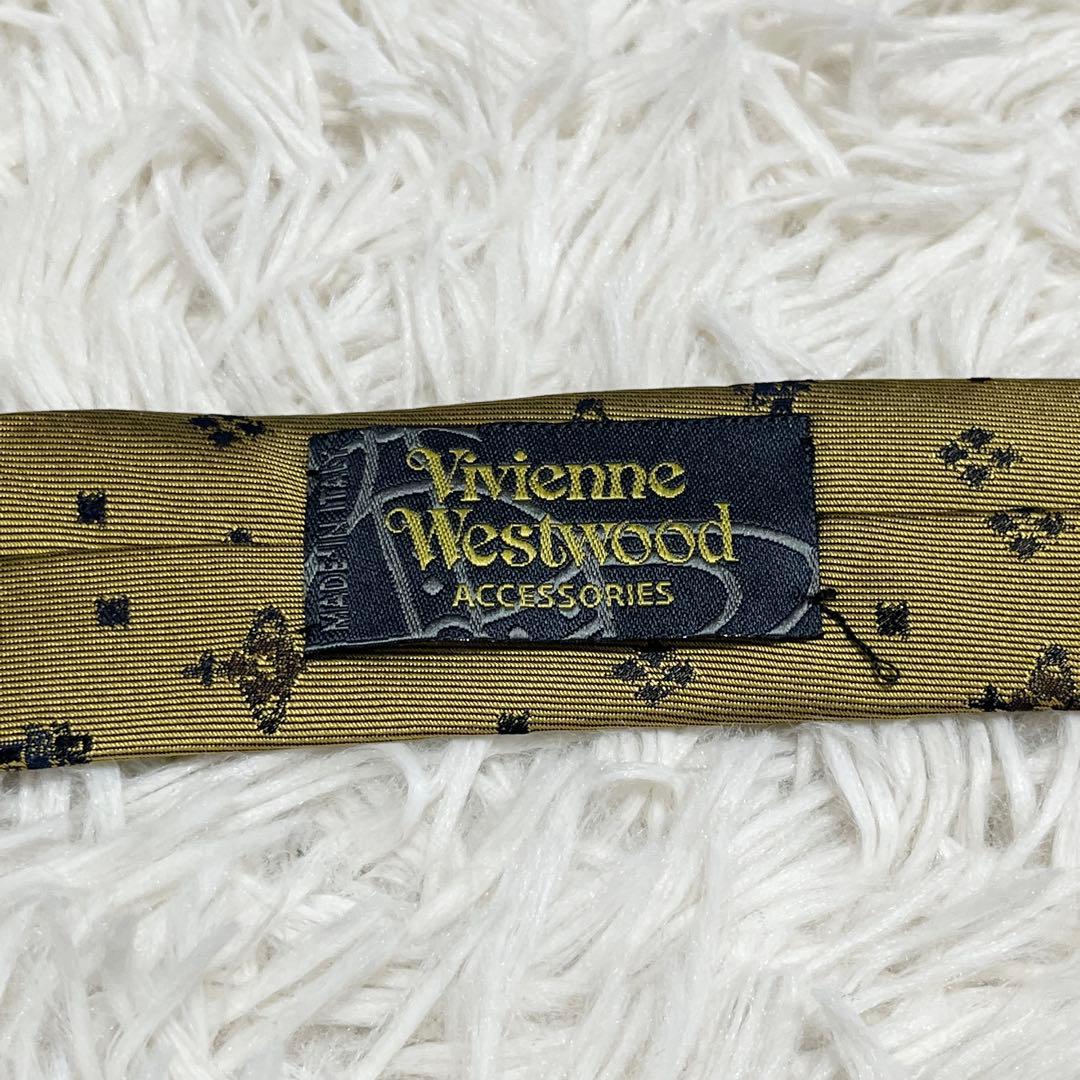新品✨️ ヴィヴィアンウエストウッド ネクタイ オーブ ゴールド 高級シルク