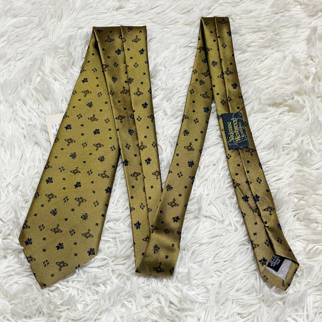 新品✨️ ヴィヴィアンウエストウッド ネクタイ オーブ ゴールド 高級シルク
