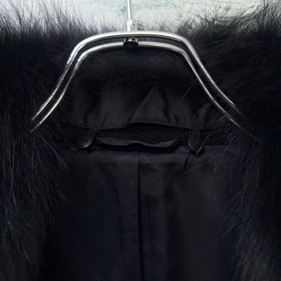 ☆美品☆ アナイ　アンゴラロングコート　ブルーフォックスファー襟　ベルト付き