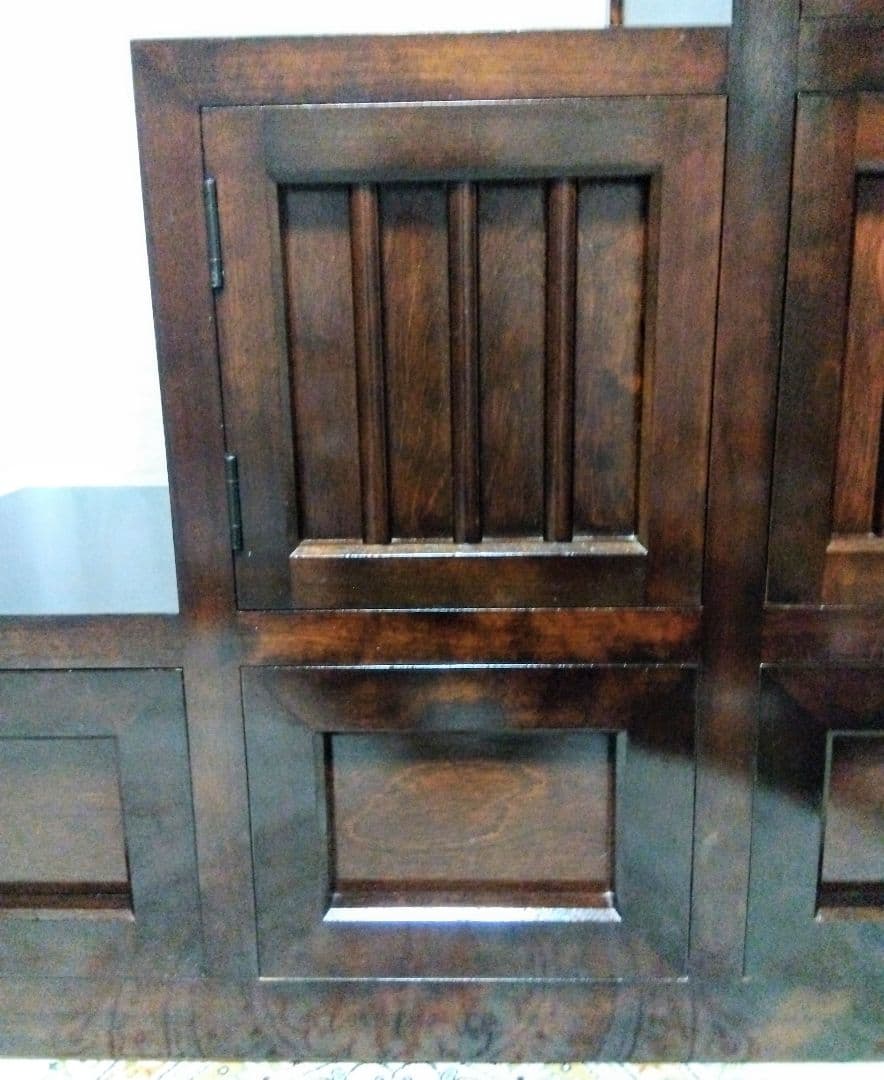 【松本民芸家具】階段箪笥　ミズメザクラ無垢材　職人彫り込みサイン　時代箪笥