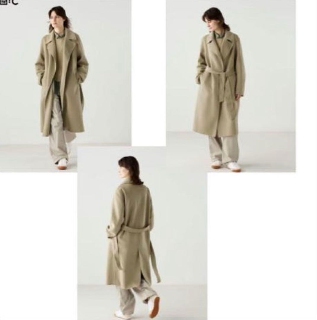 UNIQLO C ダブルフェイスラップコート ベージュ　XL