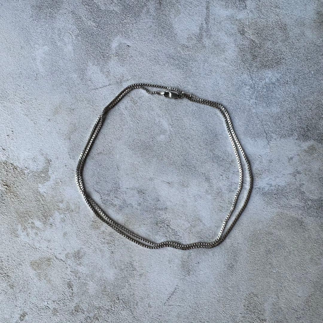 ヴィンテージ ブロックチェーンリンクネックレス シルバー925 メキシコ製