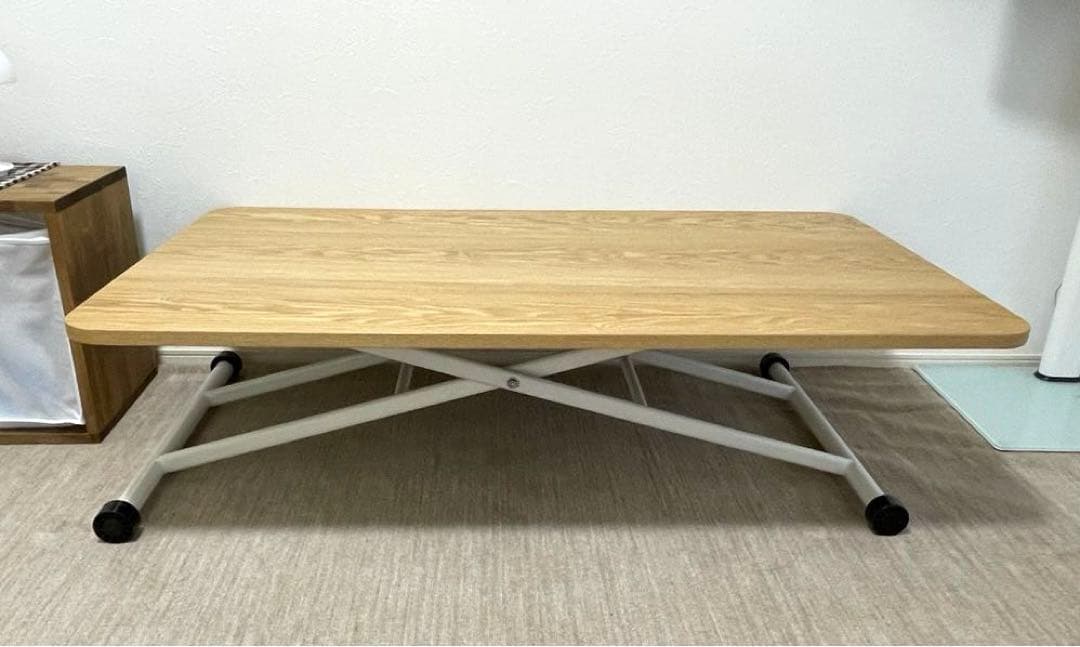 saya【美品】LOWYA ダイニングテーブル 昇降式 ナチュラルウッド