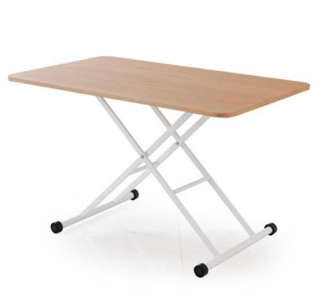 saya【美品】LOWYA ダイニングテーブル 昇降式 ナチュラルウッド