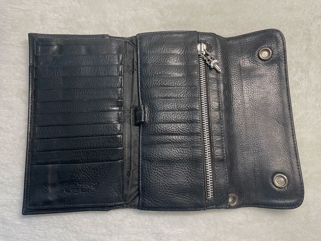 専用‼️Chrome Hearts ★クロムハーツWAVE黒長財布/購入店納品書付