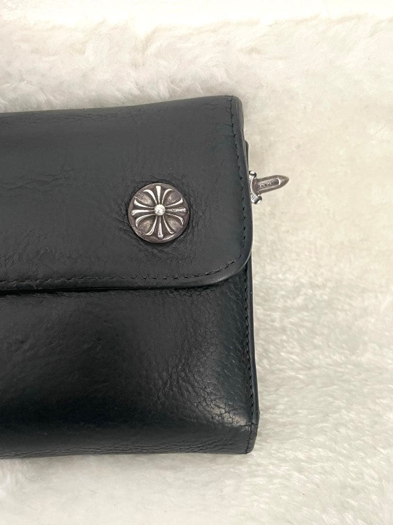 専用‼️Chrome Hearts ★クロムハーツWAVE黒長財布/購入店納品書付