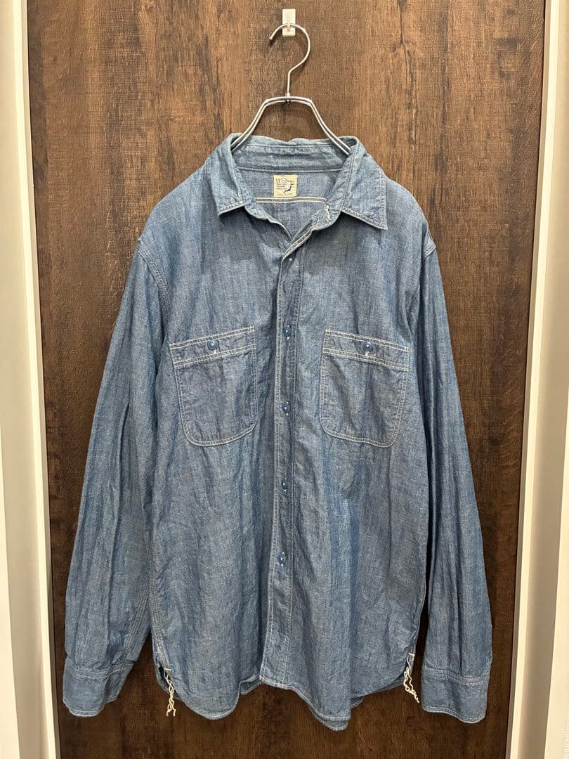 orSlow オアスロウ シャンブレー ワークシャツ XL長袖シャツ デニム 4