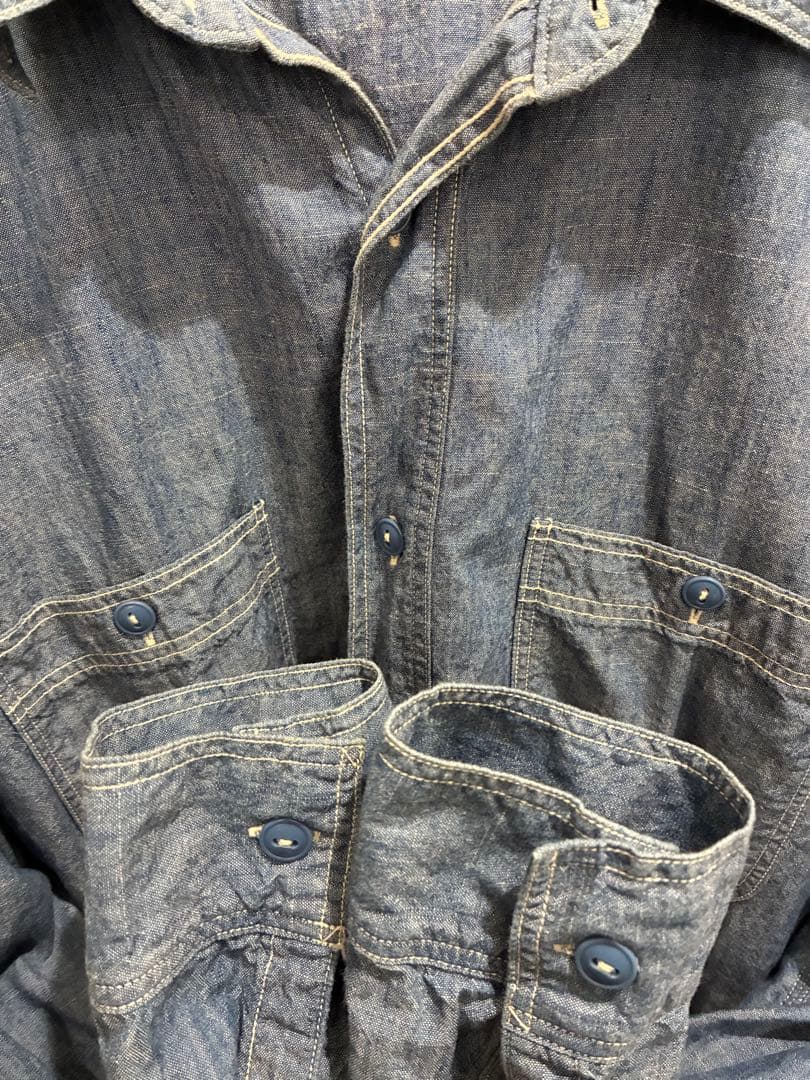 orSlow オアスロウ シャンブレー ワークシャツ XL長袖シャツ デニム 4