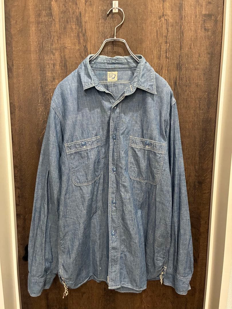 orSlow オアスロウ シャンブレー ワークシャツ XL長袖シャツ デニム 4