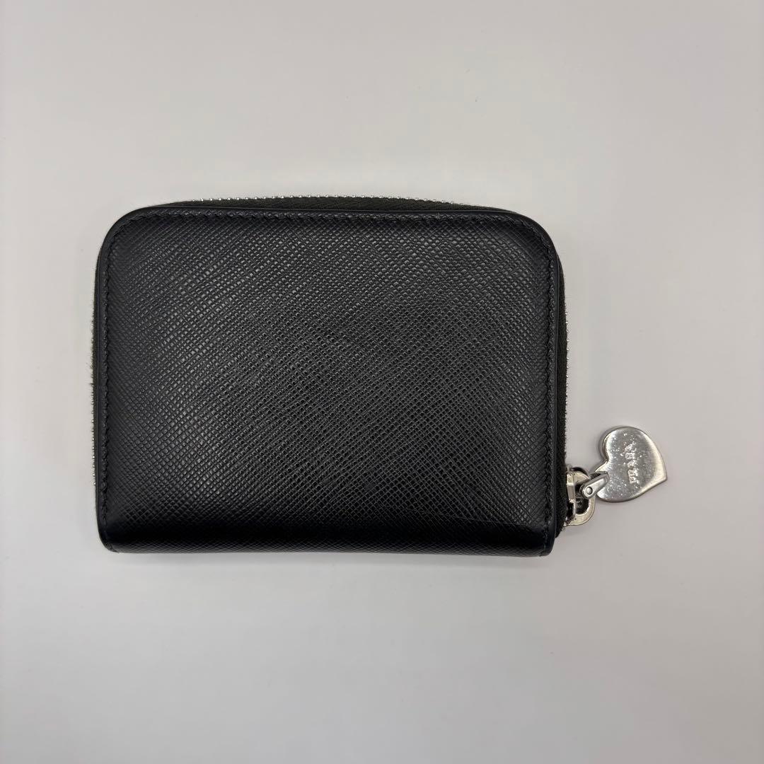 PRADA パース　ブラック　1MM268 ハート　SAFFIANO