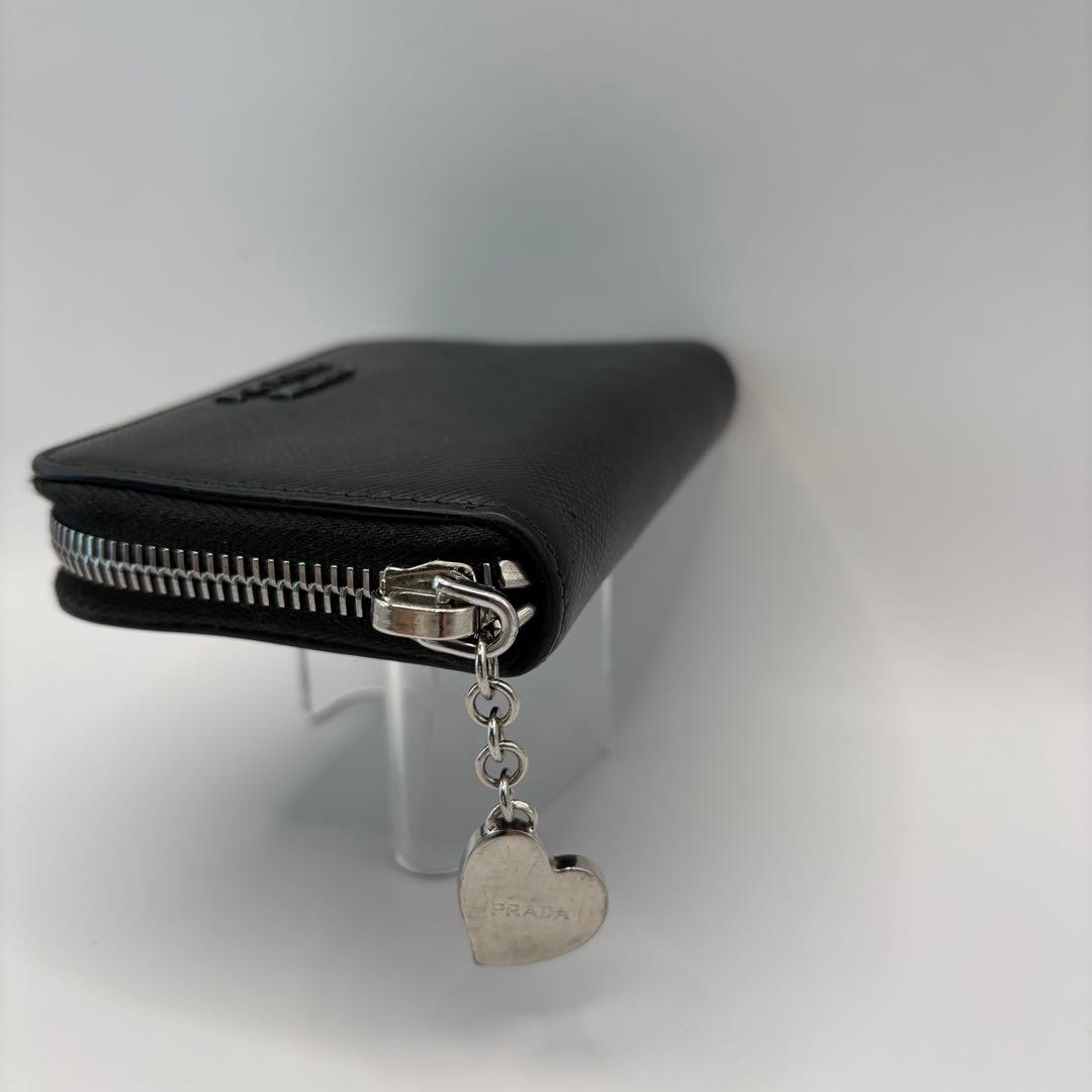 PRADA パース　ブラック　1MM268 ハート　SAFFIANO