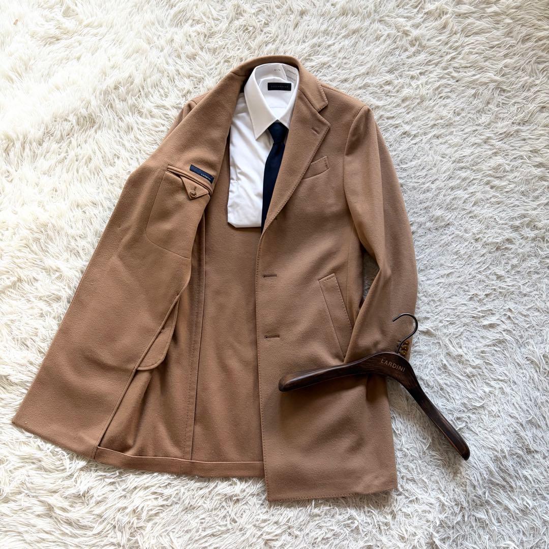<美品>LARDINI キャメル ウール チェスターコート サイズ44
