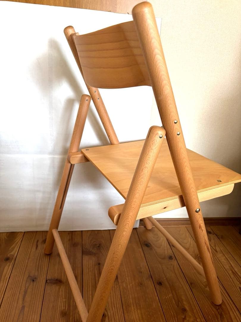ブナ材 折りたたみチェア一脚 ナチュラルウッド
