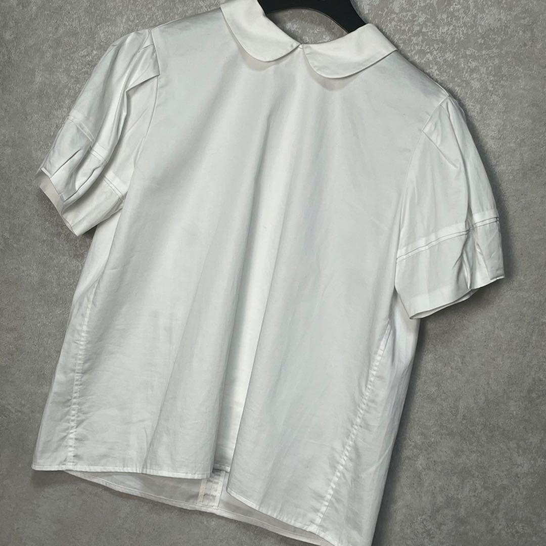 【美品】ーコチャン　ラウンドカラー　ホワイト パフスリーブ シャツ