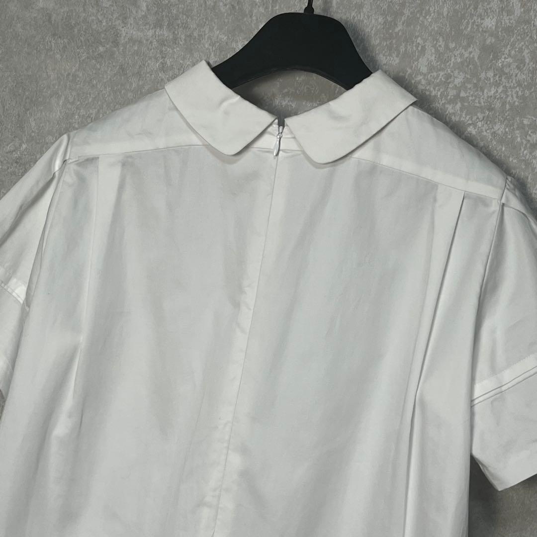 【美品】ーコチャン　ラウンドカラー　ホワイト パフスリーブ シャツ