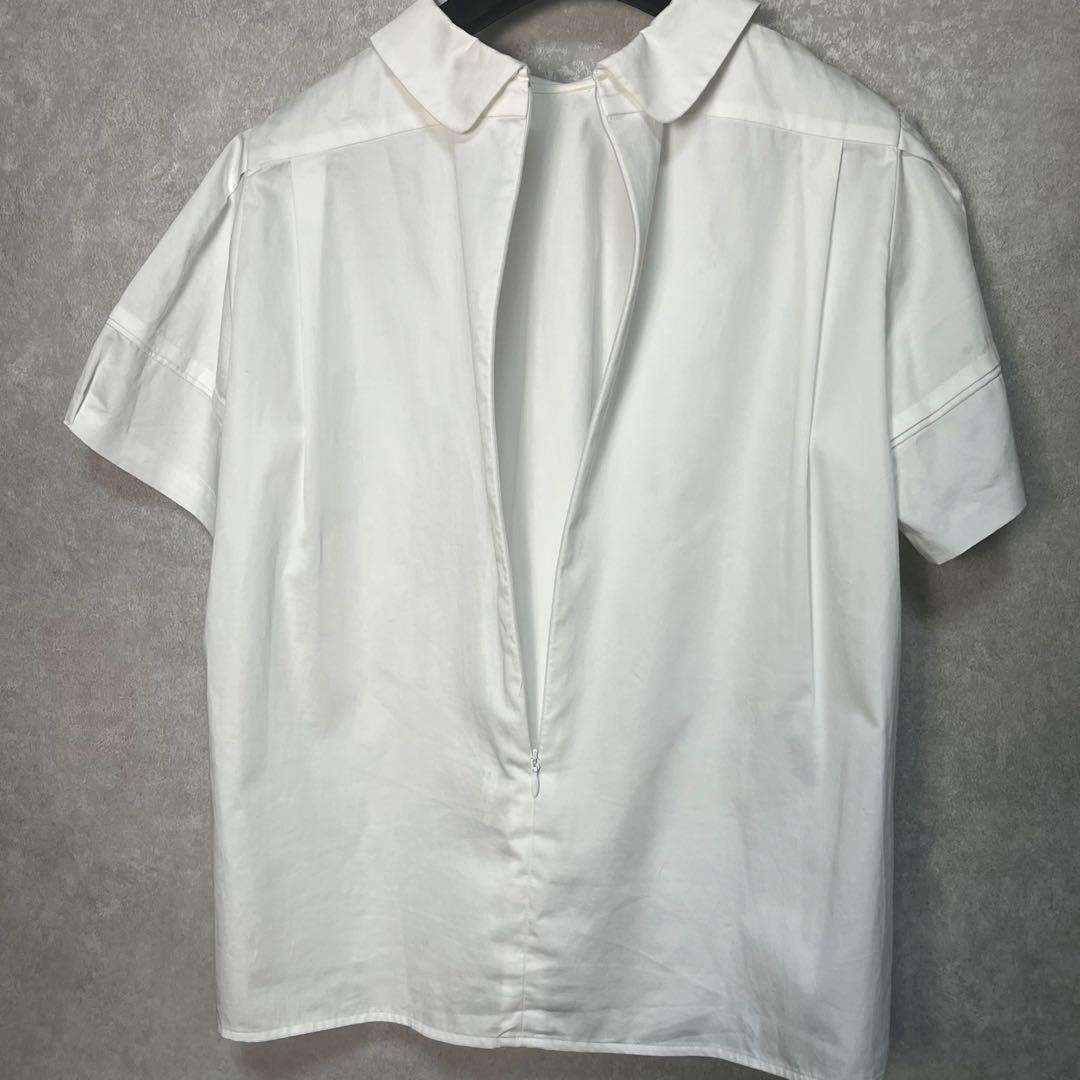 【美品】ーコチャン　ラウンドカラー　ホワイト パフスリーブ シャツ
