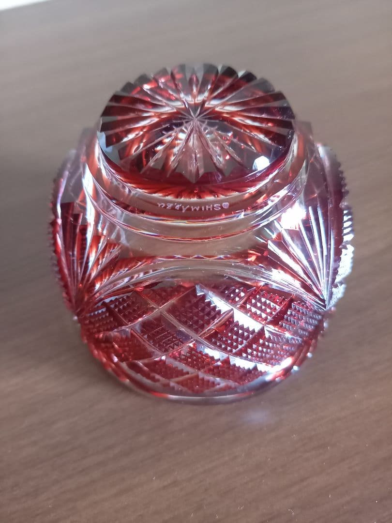 島津 薩摩切子　小付鉢　紅