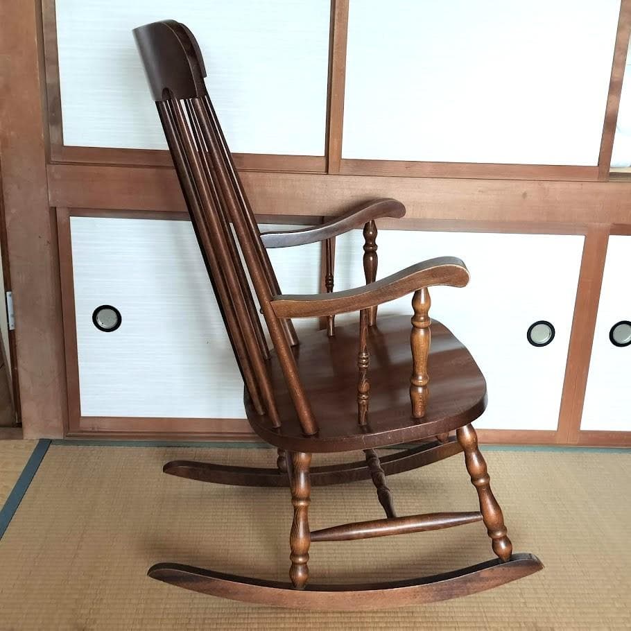 柏木工 ロッキングチェア 昭和レトロ ビンテージ 木製 無垢材 椅子 飛騨高山