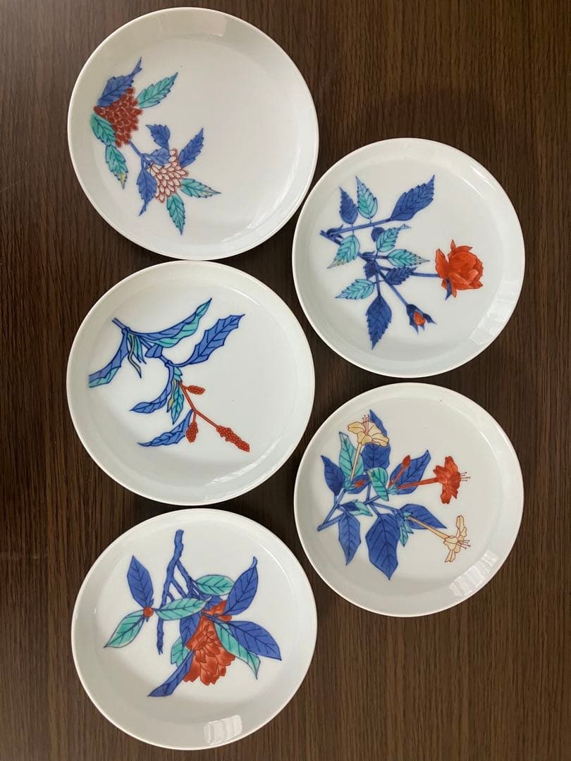 人間国宝　今泉今右衛門　 伊万里、銘々皿5枚