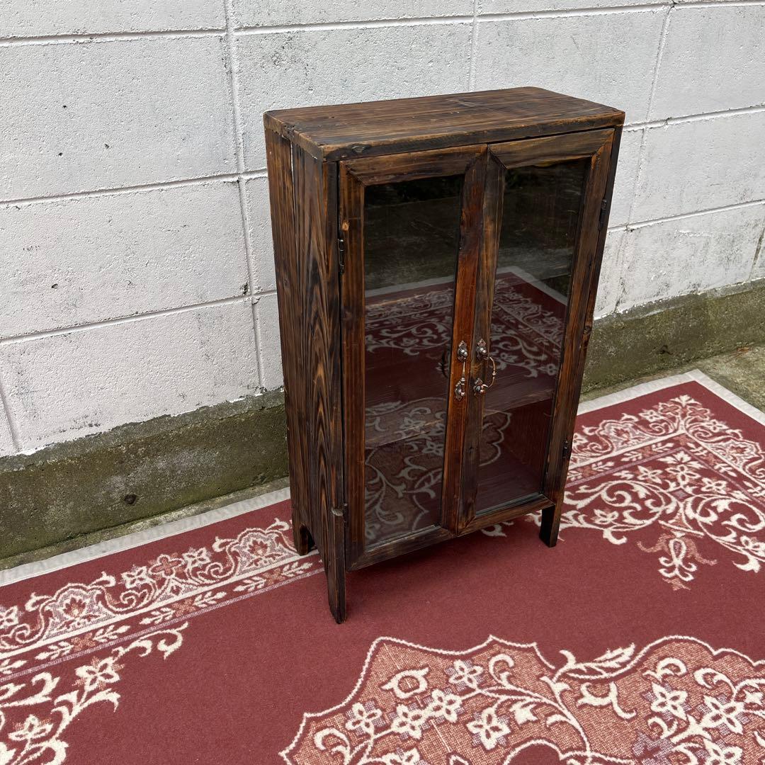 古材 木製キャビネット 整理棚 収納棚 アンティークデザイン 木製家具