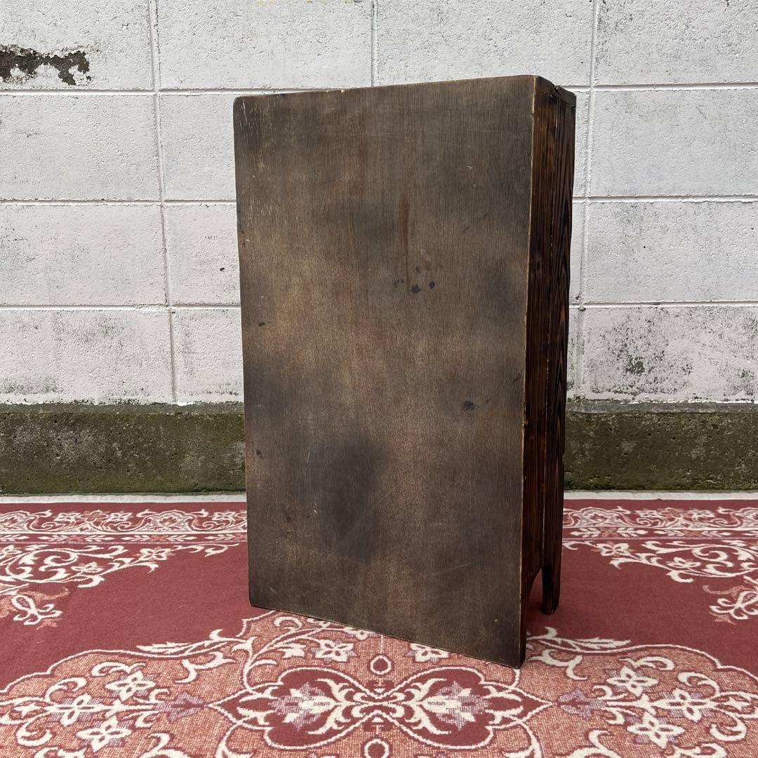 古材 木製キャビネット 整理棚 収納棚 アンティークデザイン 木製家具