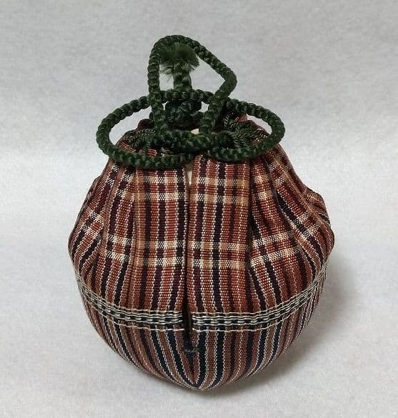 茶道具 高取 丸壺茶入 茶入 亀井楽山 味楽 仕覆 弥左衛門間道 西陣織