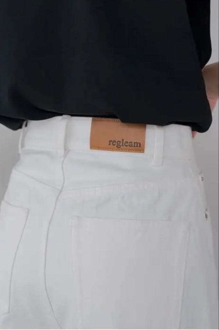 regleam カーブワイドデニム ホワイト