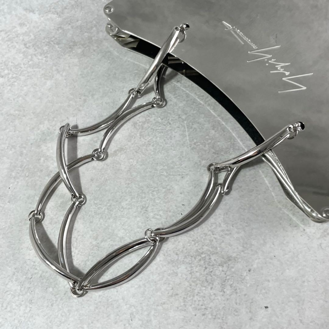 入手困難✨ ヨウジヤマモト ミラーバック ハンドバッグ ロゴ刻印 シルバー