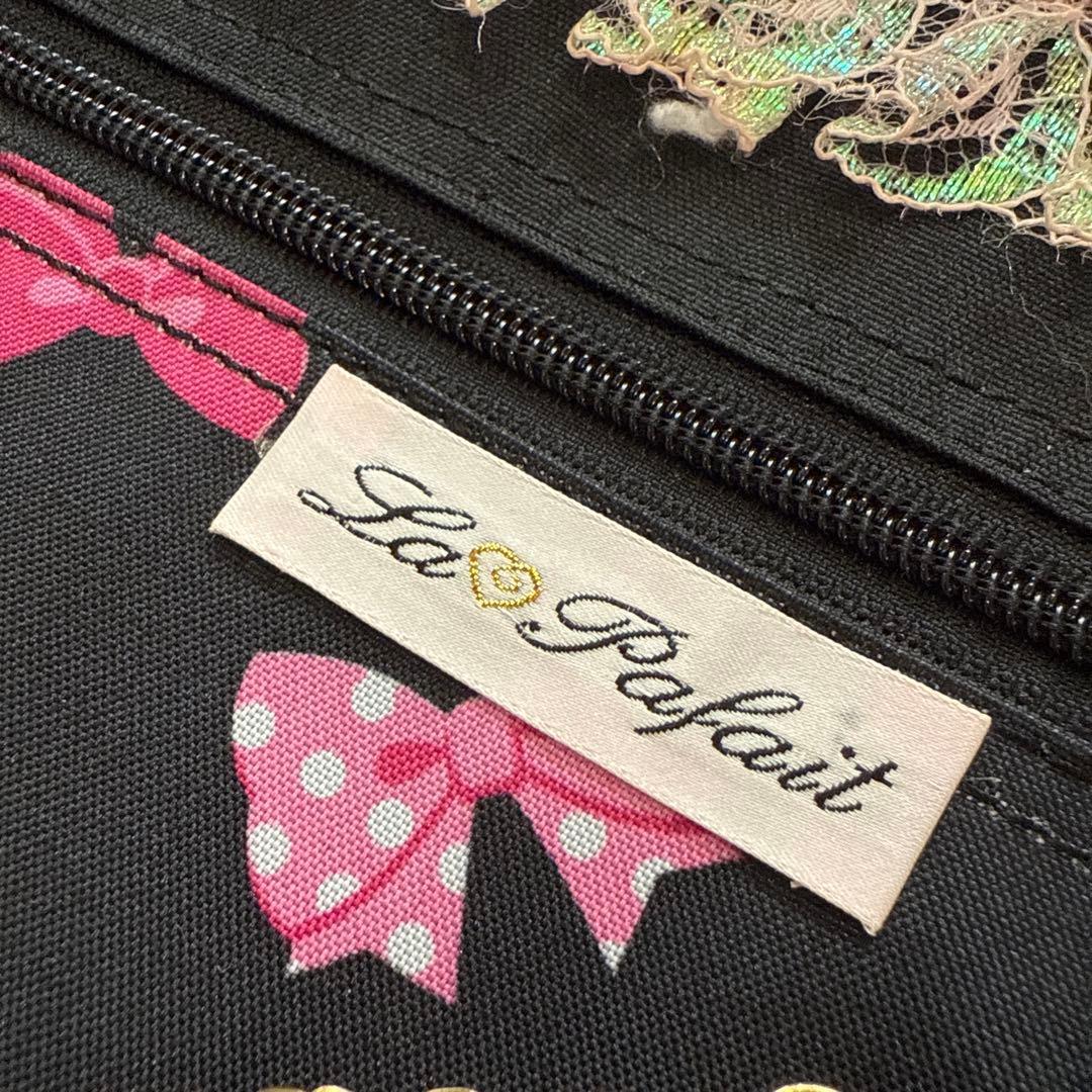 希少✨　La Pafait リボン柄小型キャリーケース　ラパフェ