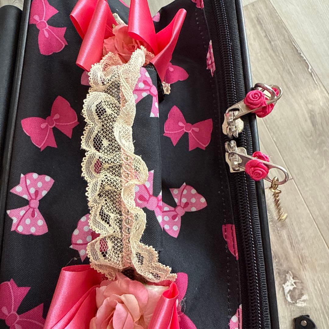 希少✨　La Pafait リボン柄小型キャリーケース　ラパフェ