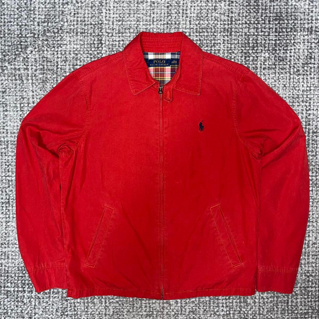 希少 赤 Polo Ralph Lauren スイングトップ 裏地 チェック