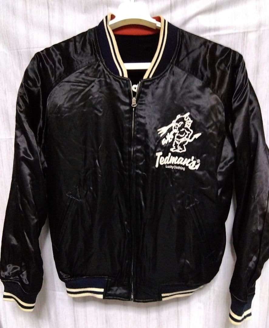 送料無料 USED テッドマン デビルモータース リバーシブル スカジャン黒42