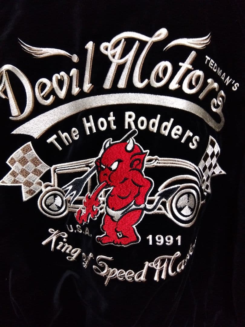 送料無料 USED テッドマン デビルモータース リバーシブル スカジャン黒42