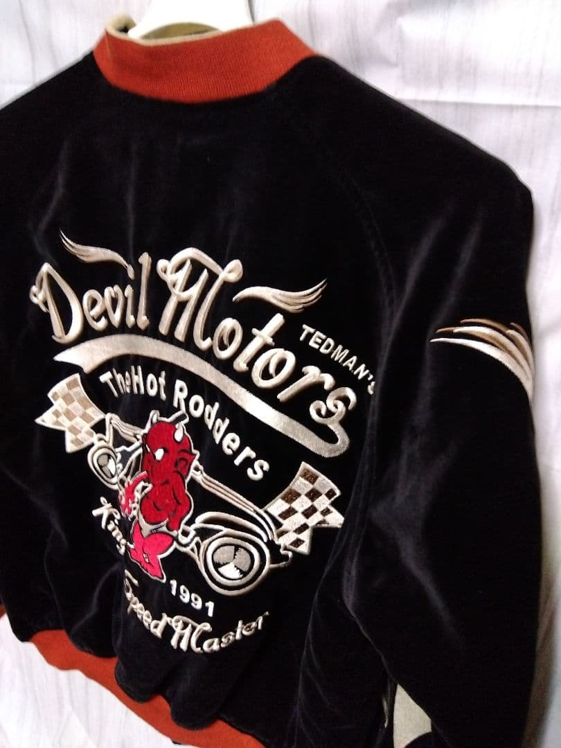 送料無料 USED テッドマン デビルモータース リバーシブル スカジャン黒42