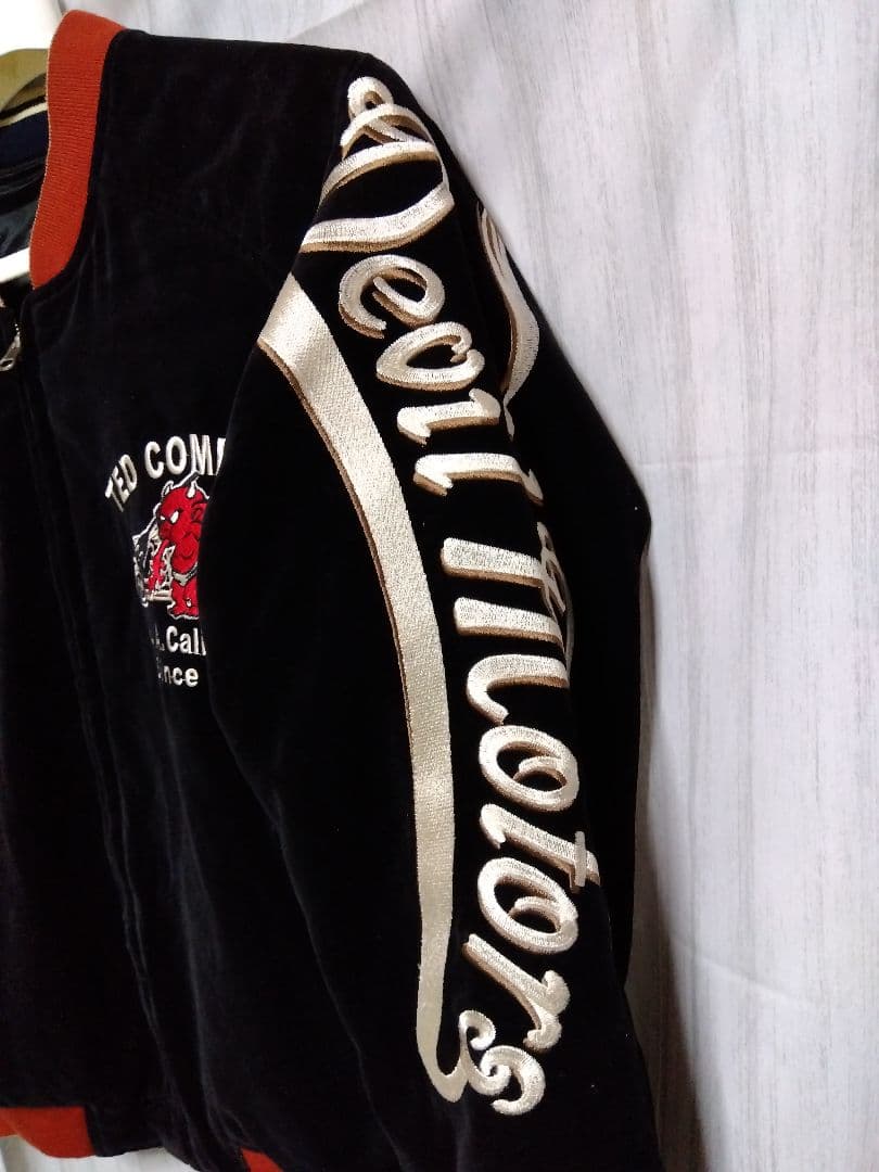 送料無料 USED テッドマン デビルモータース リバーシブル スカジャン黒42