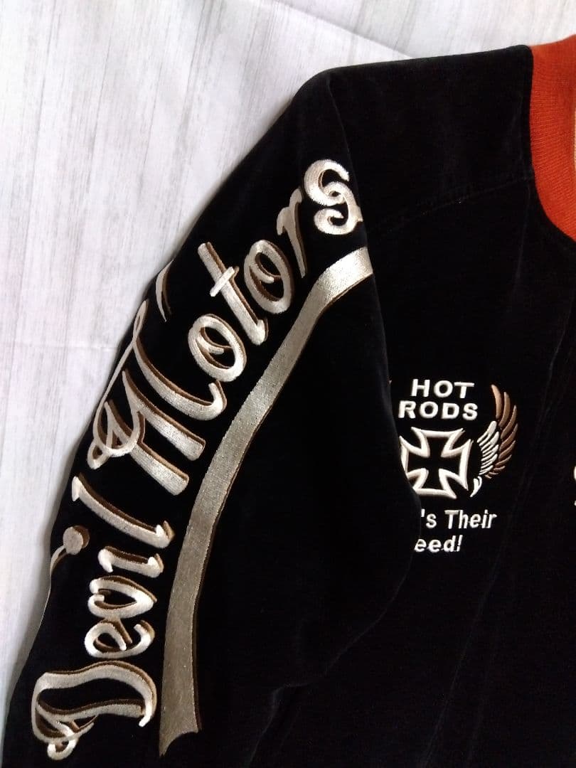 送料無料 USED テッドマン デビルモータース リバーシブル スカジャン黒42