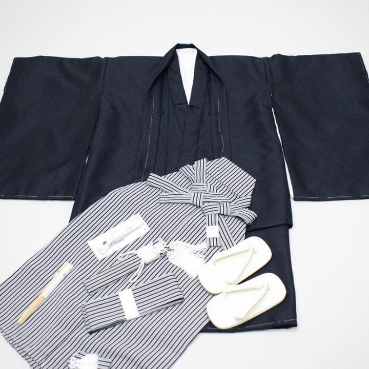 七五三 5才 五才 男の子 紋付 羽織袴 着物セット 中国製 NO140910