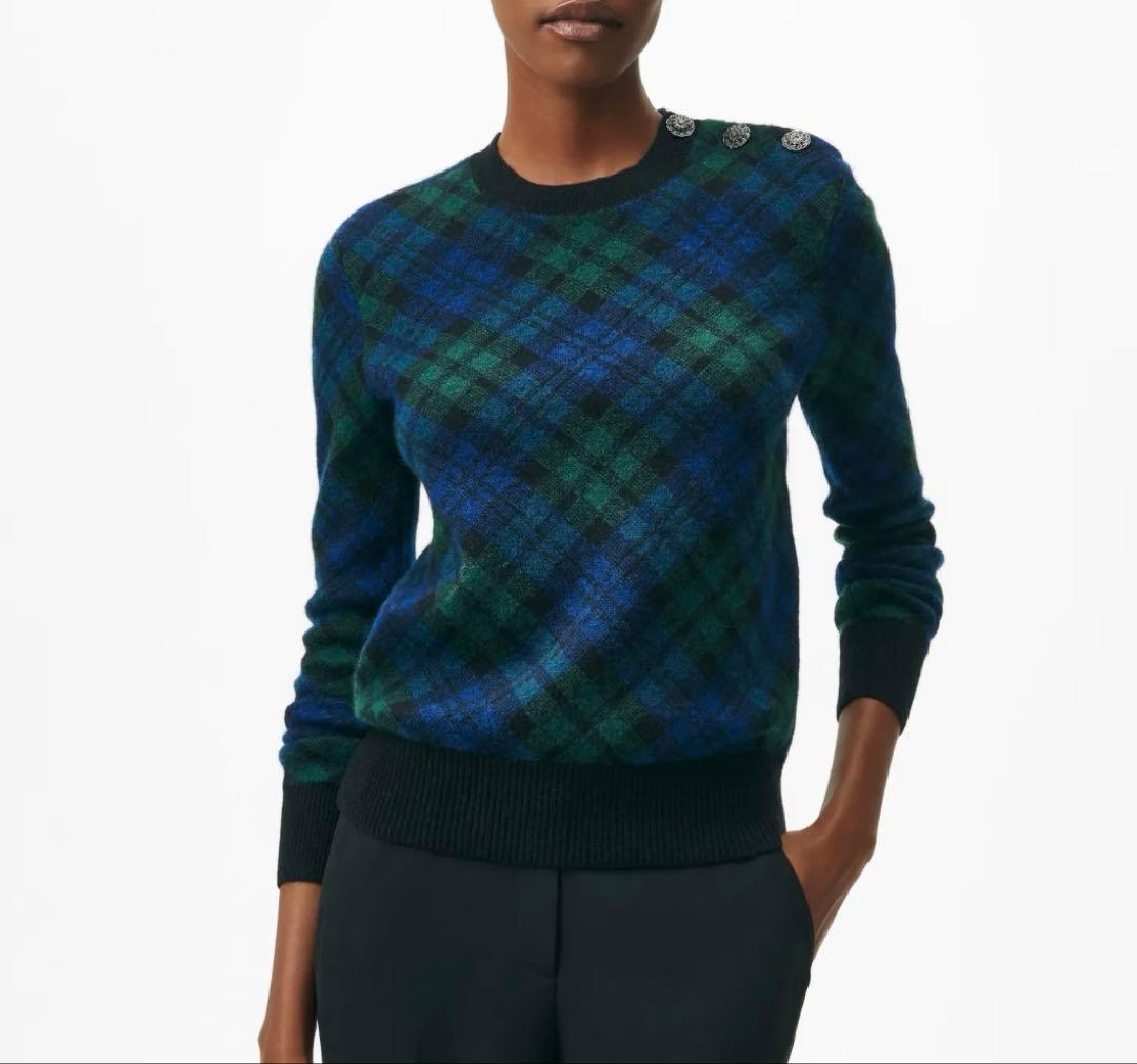 新品✨ブルックスブラザーズ✨ショルダーボタンセーター（L）アルパカ　チェック