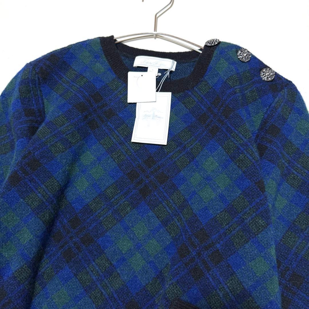 新品✨ブルックスブラザーズ✨ショルダーボタンセーター（L）アルパカ　チェック