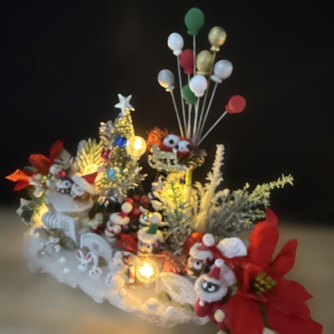 どんぐりアート♡let's goトレインクリスマスオブジェ＆タペストリー風♡