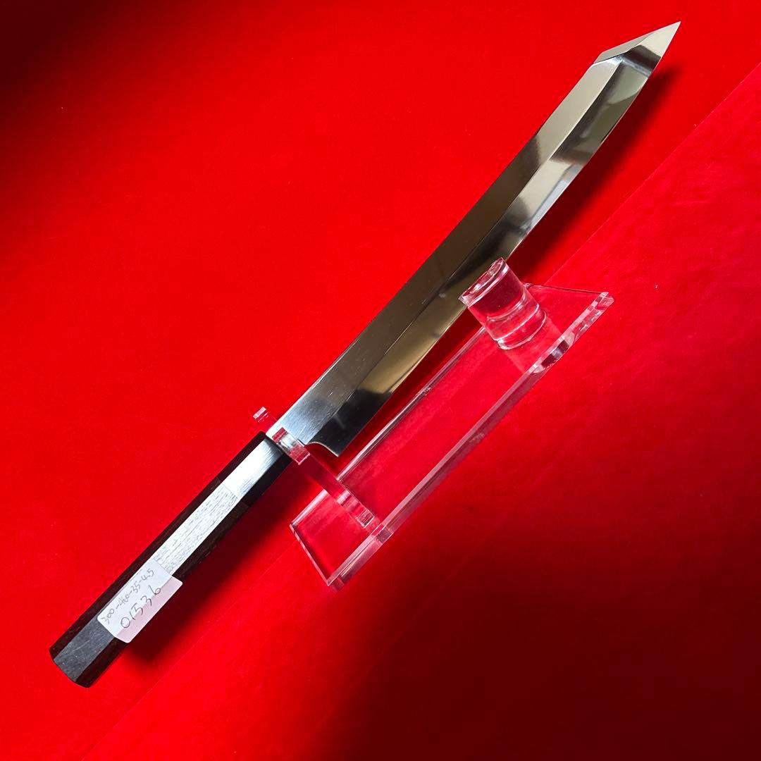 01536 包丁　剣型切付　尺　鏡面仕上げ　切味抜群　箱付　未使用品