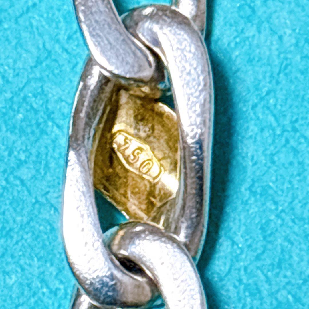 【美品】19.2cm ティファニー フィガロチェーン ブレスレット925/750