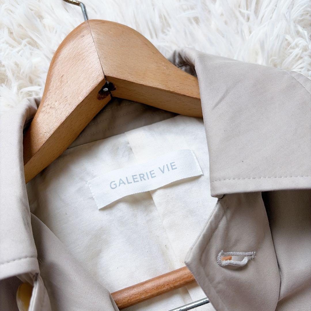 ギャルリーヴィー　パウダーコットンツイルダウンステンカラーコート　ベージュ　36