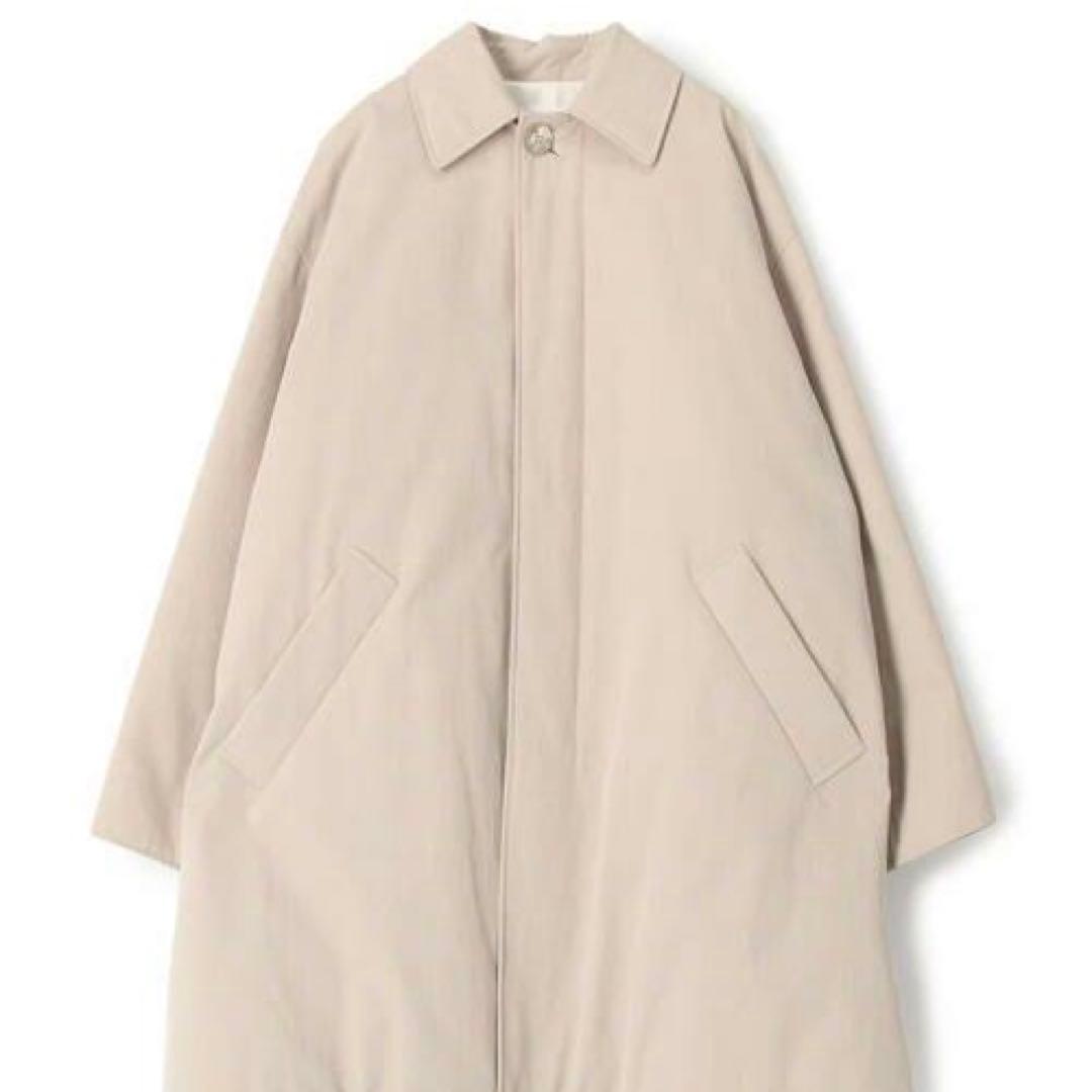 ギャルリーヴィー　パウダーコットンツイルダウンステンカラーコート　ベージュ　36