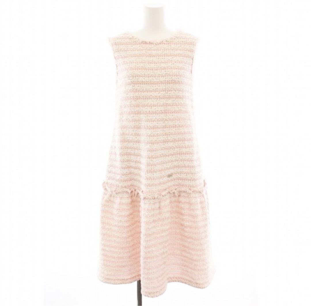 ルネ　ノースリーブフレアワンピース ピンクストライプ　ワンピース　34桜